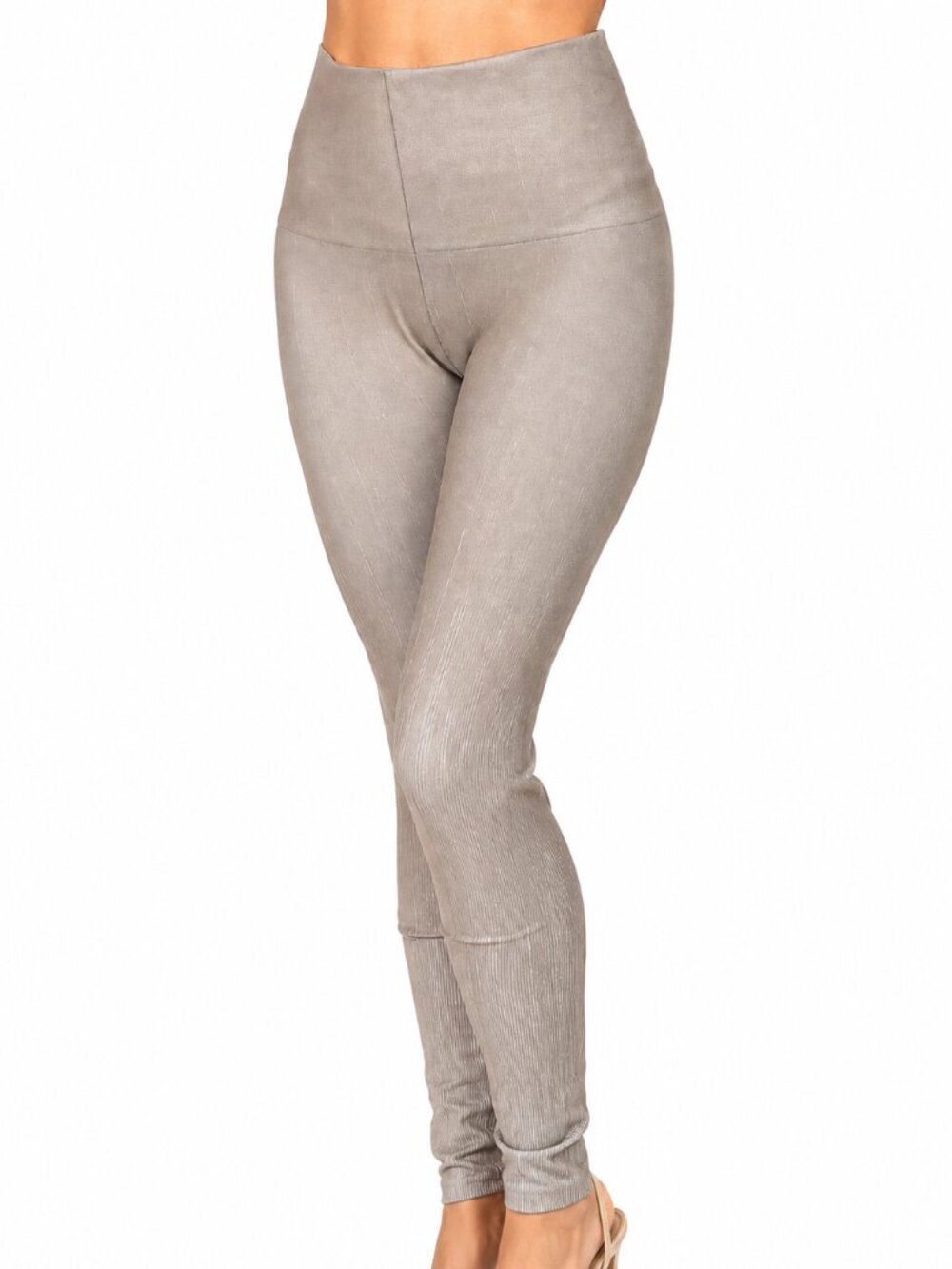 M. Rena Taupe High-Waisted Leggings. One Size